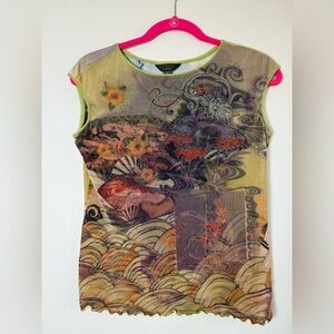 Anac Artistic Multicolor Short Sleeve Top